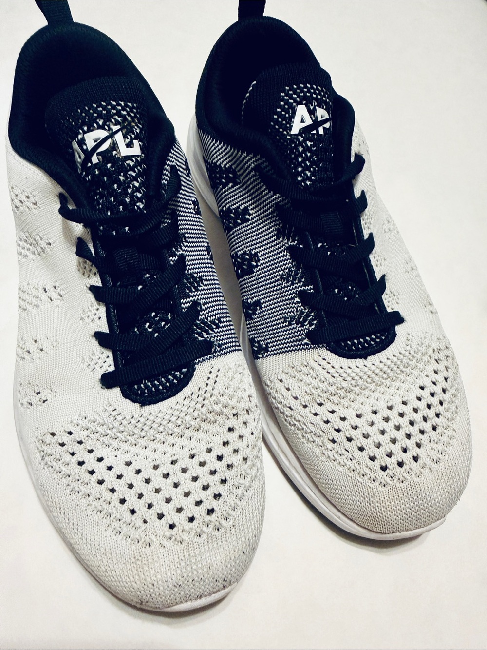 Lululemon x APL TechLoom Pro Sneakers White Black Athletic Shoes